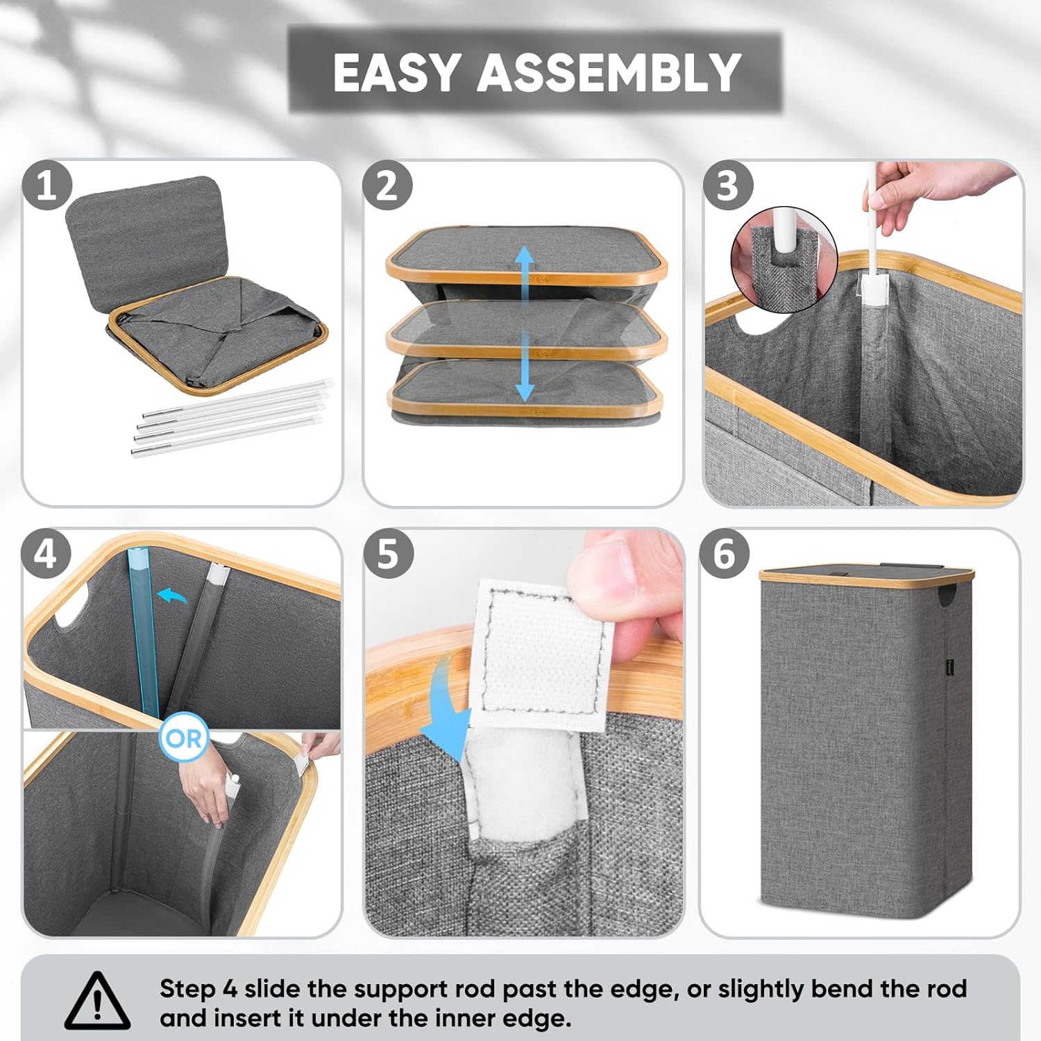 BALEINE 100L Laundry Hamper with Lid, Large Laundry Basket Bin | Large Capacity, Easy-Access Lid, Shape-Retaining Structure, Pull Handles, Ideal for Bedroom, Dorm, Laundry Room - Image 5