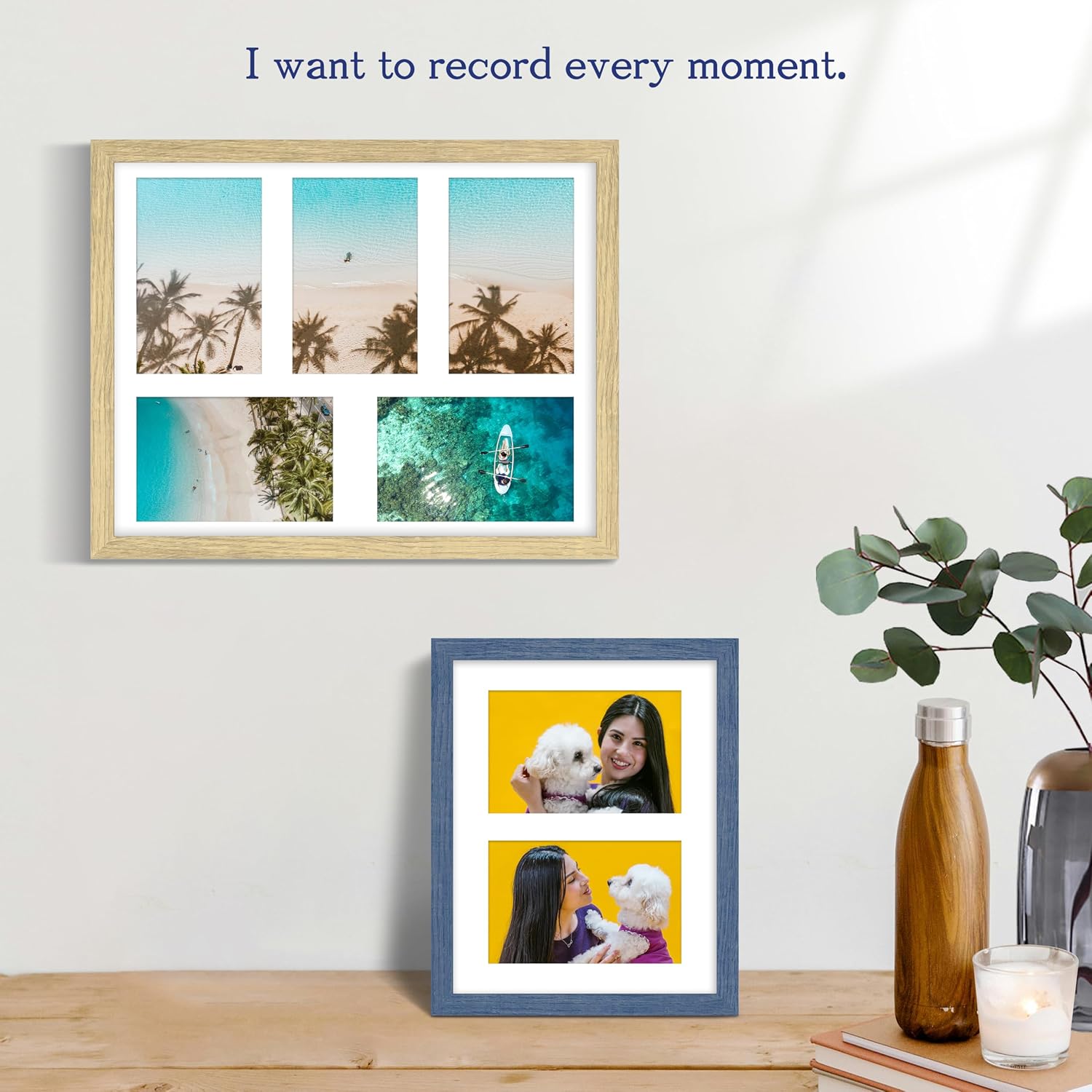 An&He 11x14 Collage Frame, Displays 5 Photos in 4x6 Size, Wooden Multi-Photo Frame with Clear PS Panel for Horizontal or Vertical Display - Black - Image 6