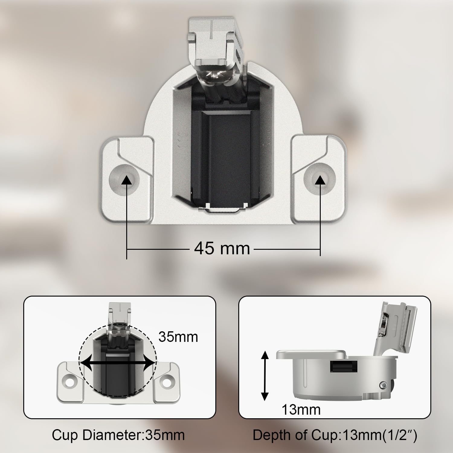 Replacement for Blum 33.3600,Compact 33 Screw on 110 Degree Opening Face Frame Cabinet Hinges,Cabinet Door Hinges,Replace Original Blum Hinges(with Screws, Mounting Plate Not Included) (4 Pack) - Image 2