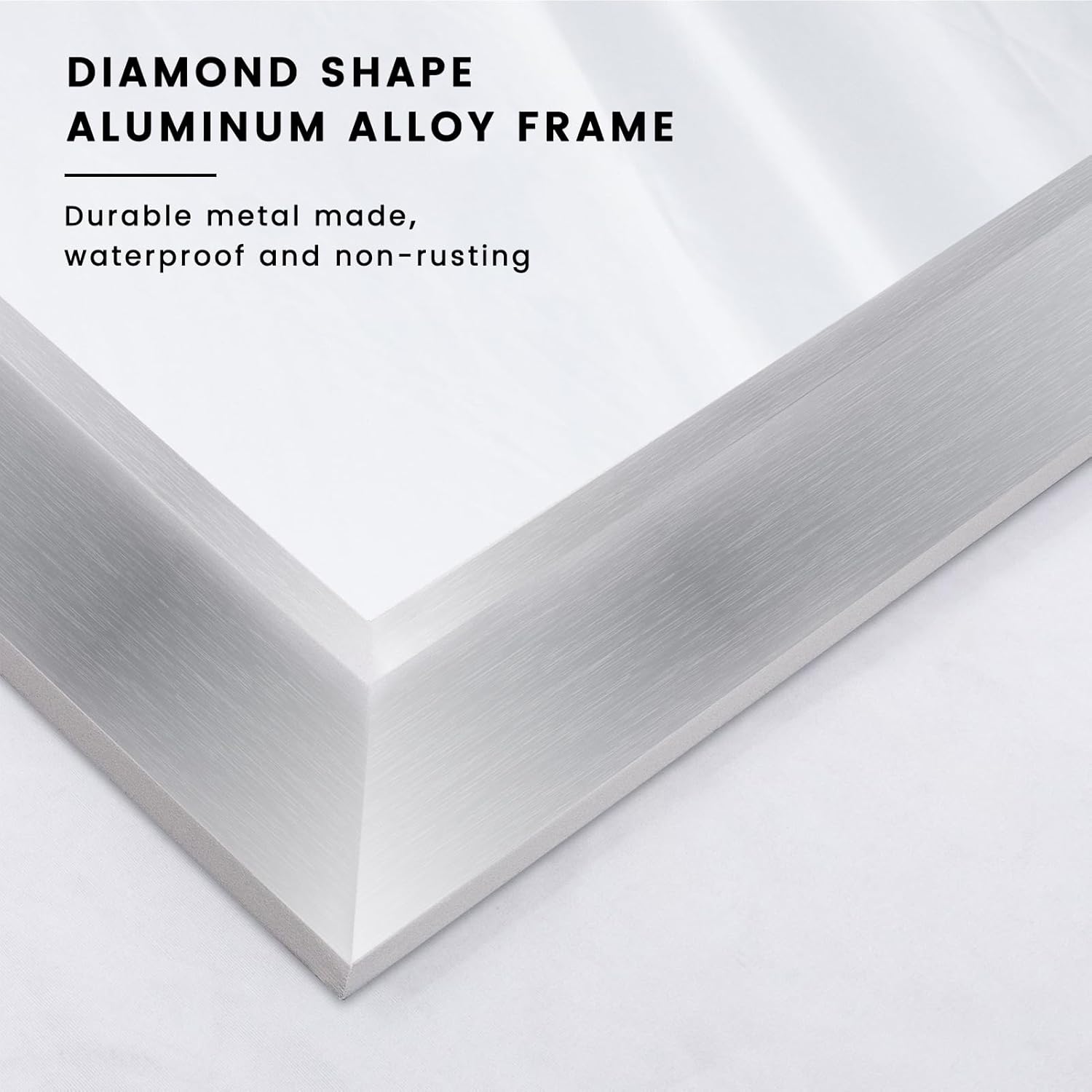 Amorho Bathroom Mirror for Wall 36x36 Inch, Brushed Silver Metal Framed | Anti-rust, HD Reflection, Tempered Glass, Mirrors for Over Sink, Bedroom, Living Room, Entryway, Horizontal or Vertical. - Image 2