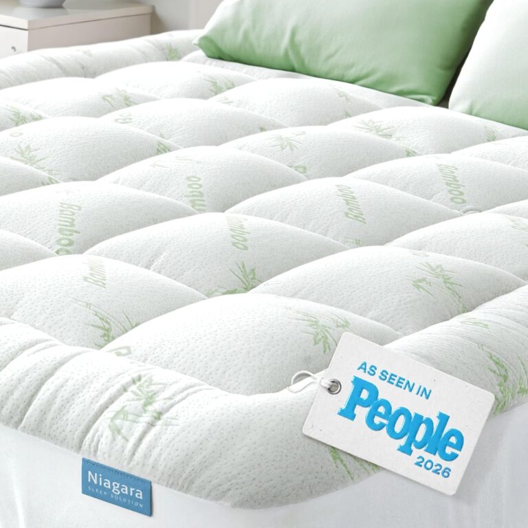 Niagara Sleep Solution King Ultra Soft Mattress Topper — Back Pain Relief | Rayon Derived from Bamboo, 20" Deep Pocket, Naturally Cooling, Pillow Top Mattress Pad, Perfect for Hot Sleepers, Green
