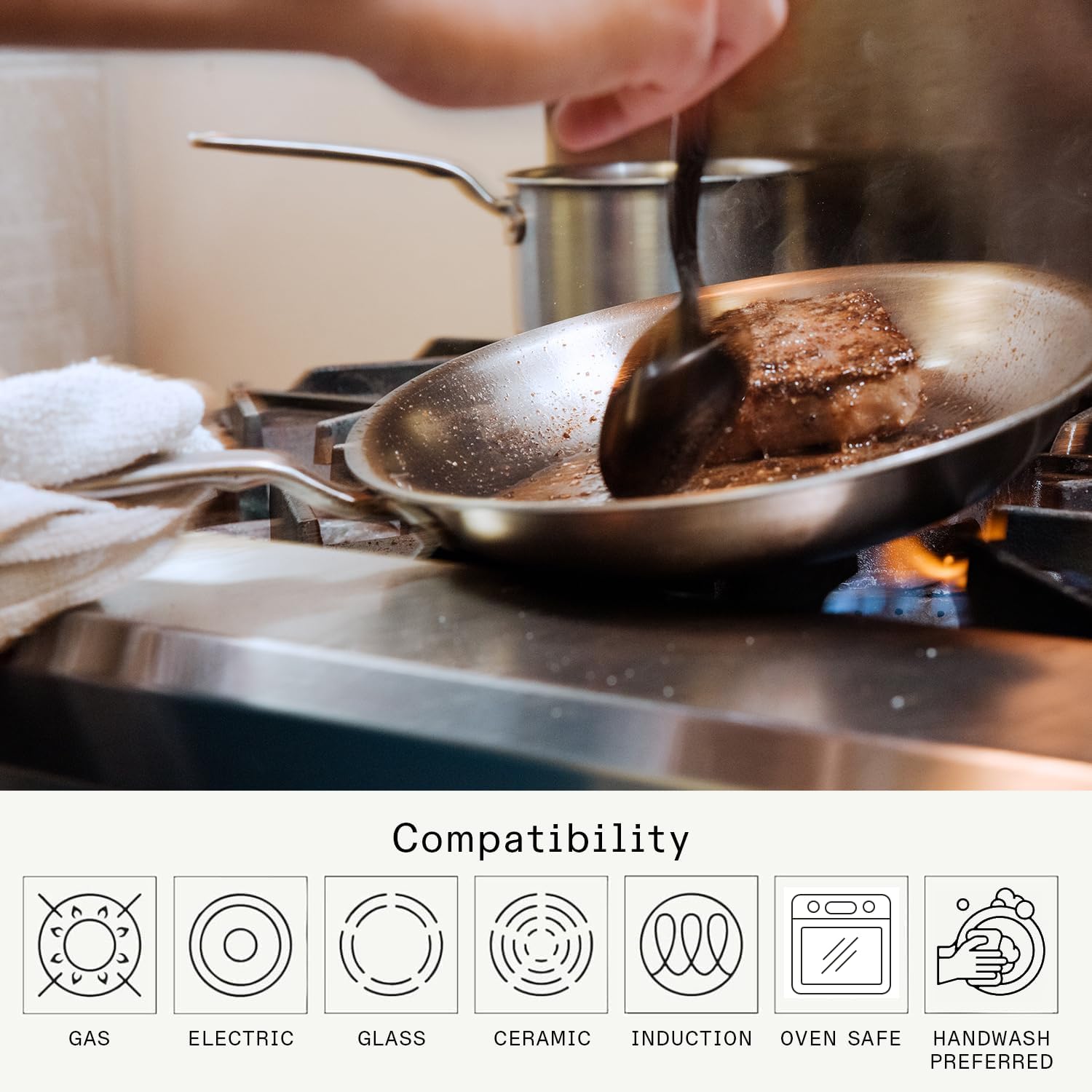 Made In Cookware - 12-Inch Stainless Steel Frying Pan - 5 Ply Stainless Clad - Professional Cookware - Crafted in Italy - Induction Compatible - Image 4