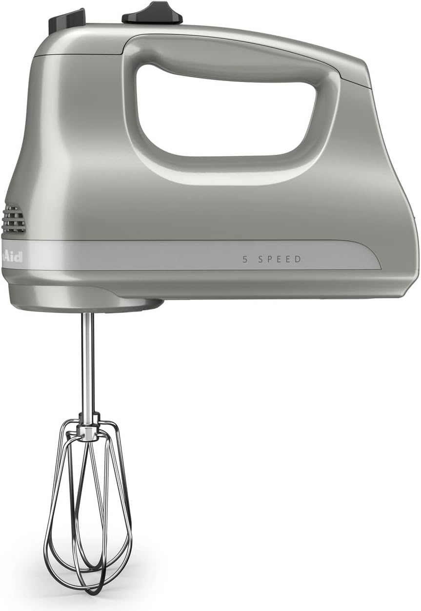 KitchenAid 5 Ultra Power Speed Hand Mixer, KHM512, Contour Silver | 5 Speeds, Lockable swivel cord, Turbo Beaters, Easy release button, Dishwasher-safe beaters - Image 2
