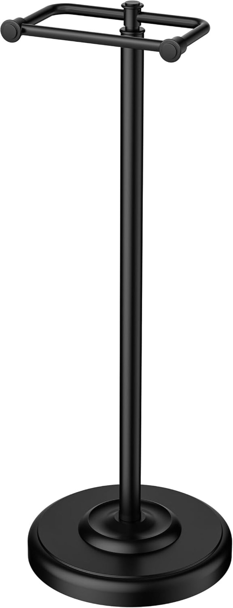 FORIOUS Toilet Paper Holder Stand, Vintage Bathroom Roll Tissue Holder | Matte Black, Free Standing Toilet Paper Stand, SUS304 Stainless Steel, 4.1LBS Heavy Weighted Base Anti-Tipping