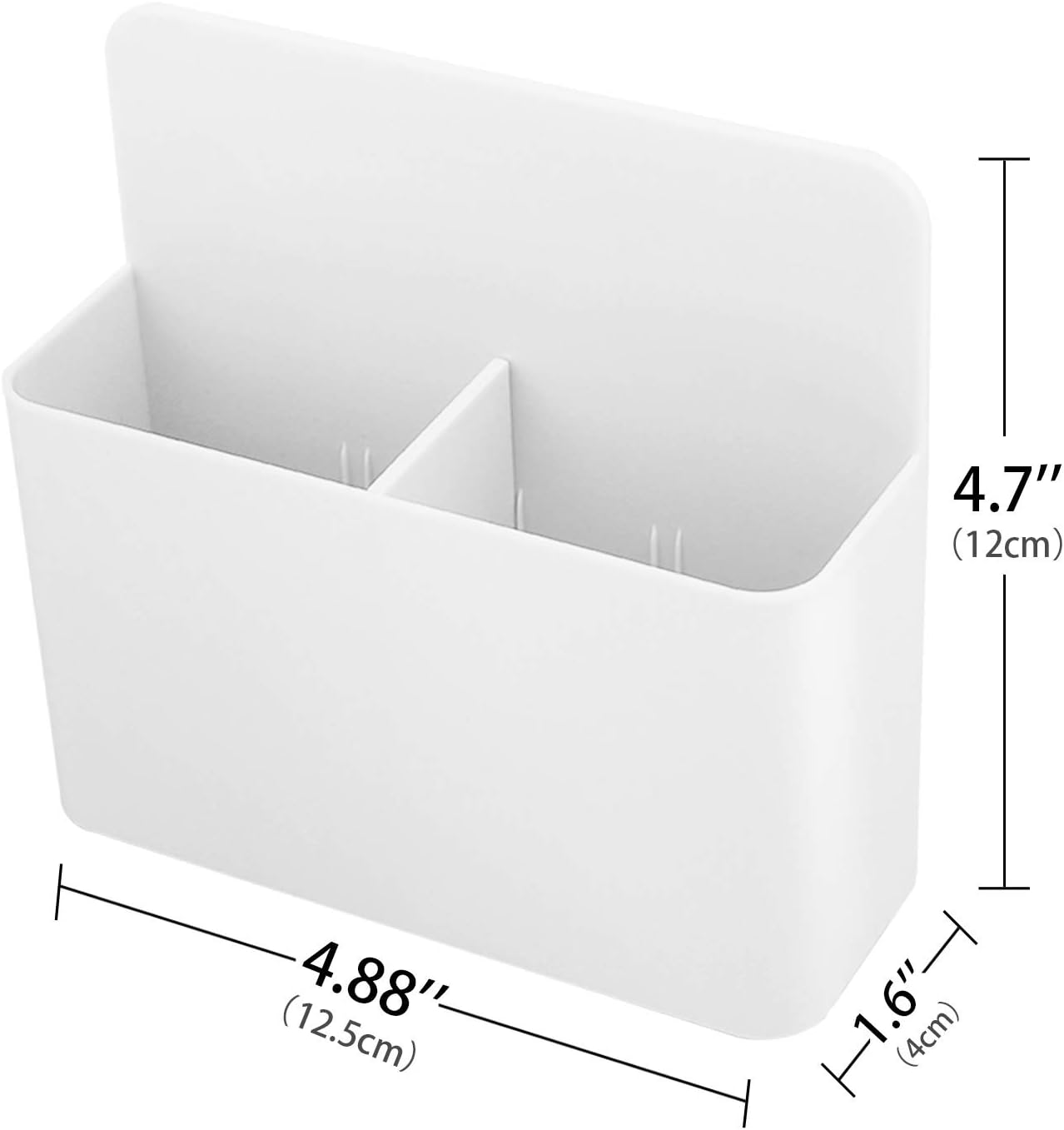 MoKo Magnetic Pen Holder, 2-Pack, Whiteboard Organizer, White | Magnetic dry erase marker holder has two adjustable compartments and an ABS body for whiteboards and refrigerators. - Image 7