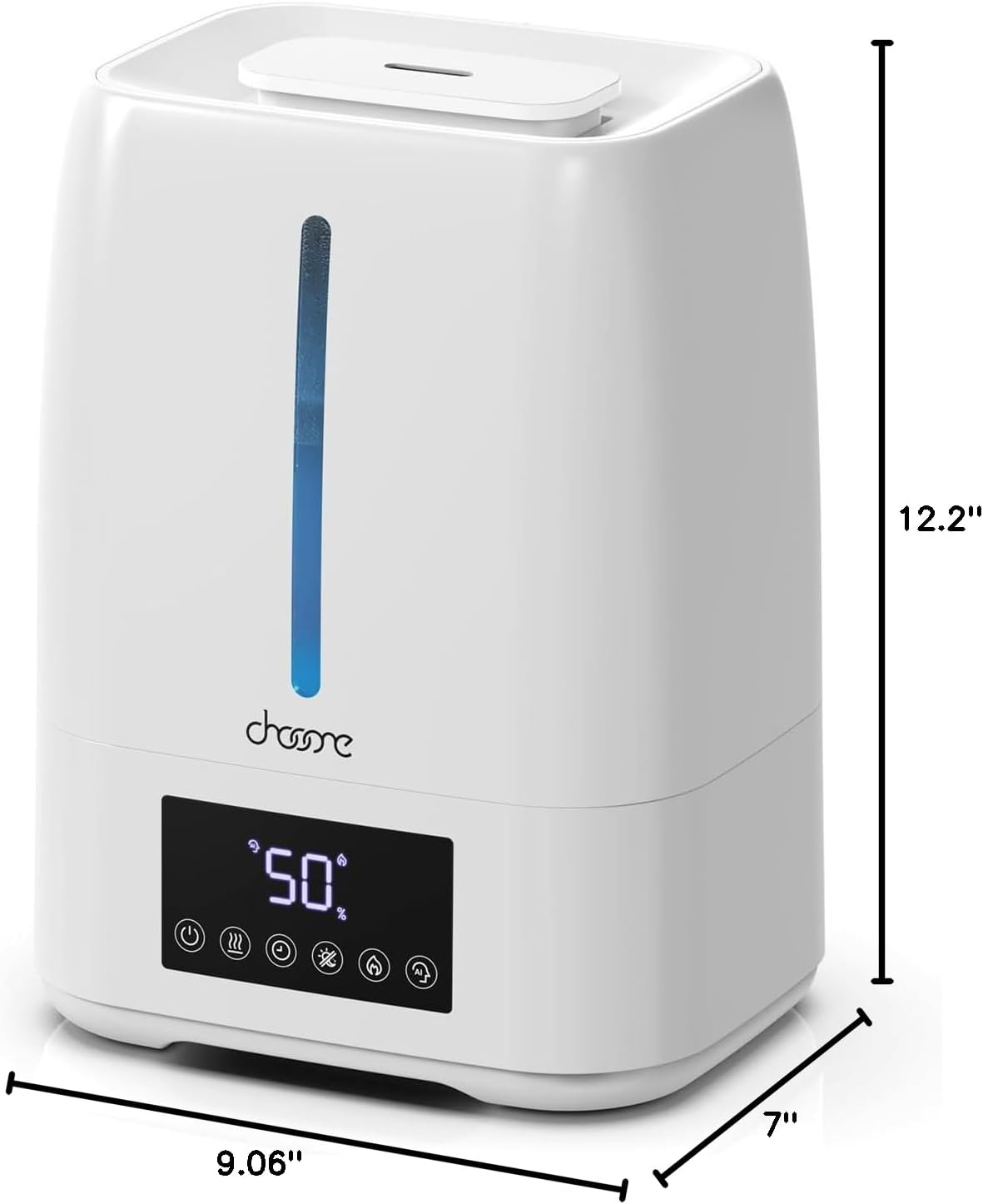 6L Top Fill Ultrasonic Humidifier - Cool and Warm Mist for Bedroom, Baby, Large Rooms & Plants, Smart Humidity Control, Aroma Diffuser, Night Light, 12H Timer, Quiet, White - Image 9
