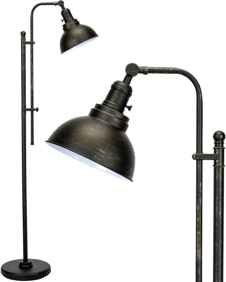 VONLUCE Industrial Floor Lamp 65", Adjustable Standing Lamp for Living Room | Vintage Metal Floor Lamp with Adjustable Height & Head for Living Room, Bedroom, Office, Farmhouse Lamp in Aged Bronze Finish