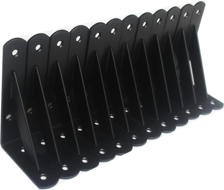 12 Pack L5 x H 3" Black Heavy Duty Shelf Brackets with Screws Metal Shelf Brackets Shelf Support Angle Brackets for Shelves L Brackets Heavy Duty Floating Shelf