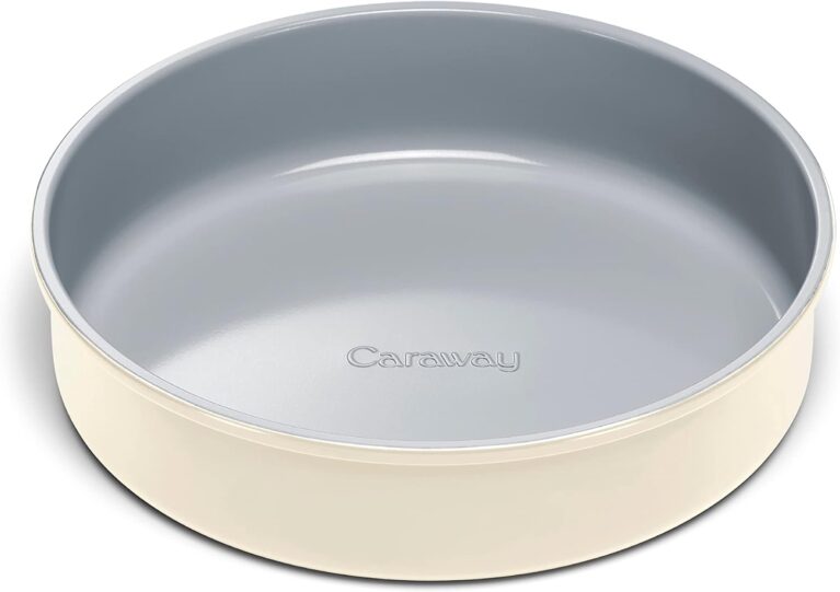 Caraway 9" Non-Stick Ceramic-Coated Circle Pan | Naturally Slick Ceramic Coating, Non-Toxic, PTFE and PFOA Free, Perfect for Birthday Cakes, Tartes, and More, Cream
