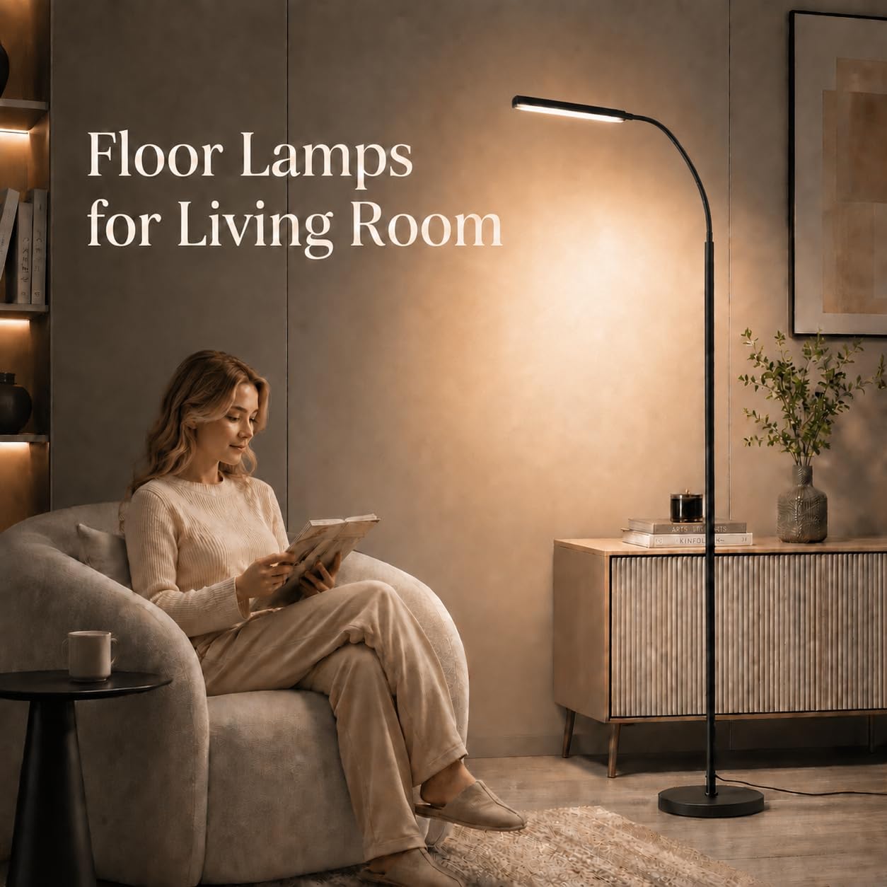 Wio-Mio Floor lamp, 15w/1000lm Bright LED Floor Lamp with Stepless Adjustable 3000K-6000K Colors and Dimmer, Remote and Touch Control, Adjustable Floor Lamp for Living Room - Image 6