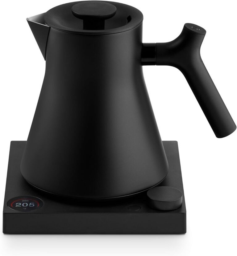 Fellow Corvo EKG Pro Gooseneck Electric Kettle for Pour Over Coffee & Tea | Precise Temp Control, Quick Heating, Stainless Steel, Brew Timer, Scheduling, LCD Display, Hold Mode, 0.9 Liter, Matte Black