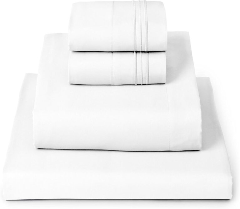 Mellanni Iconic 4-Piece, Ultra Soft Sheet Set (Queen, White) | 10M+ Sleepers. Lab-tested: Sleeps Cool, Stays Bright, Strong, Smooth. Good Housekeeping Best Bedding, 7 yrs running.