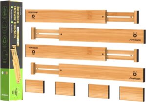 Bamboo Drawer Dividers Organizers, ...