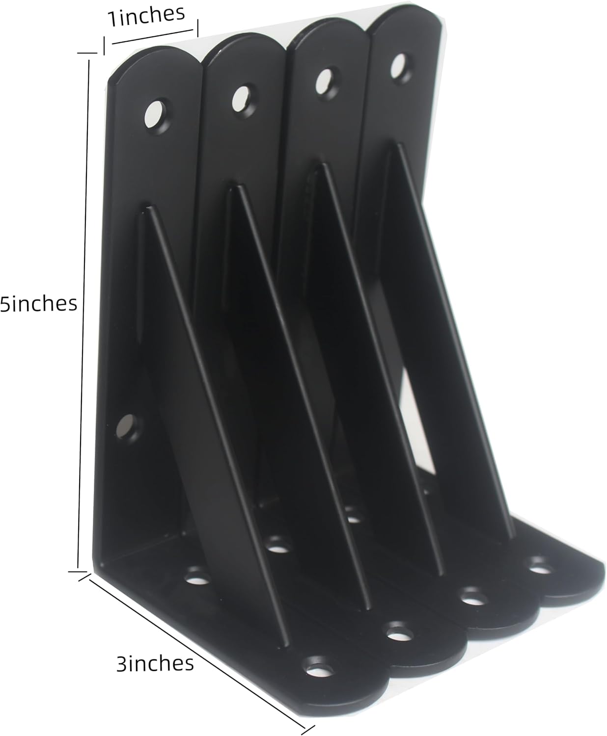 12 Pack L5 x H 3" Black Heavy Duty Shelf Brackets with Screws Metal Shelf Brackets Shelf Support Angle Brackets for Shelves L Brackets Heavy Duty Floating Shelf - Image 2