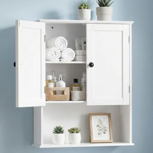 Bathroom Wall Cabinet, White 30R...
