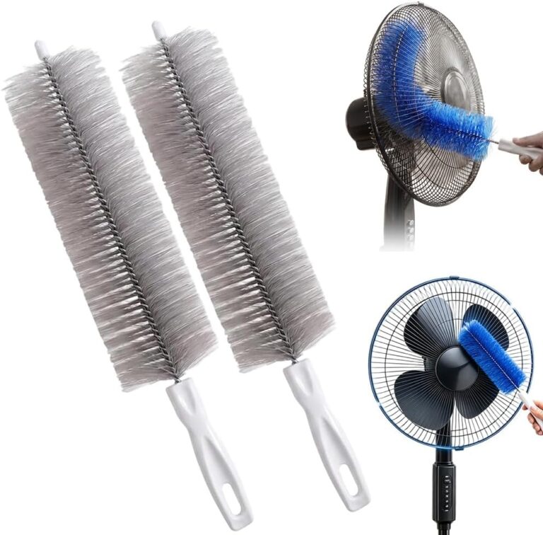 Bendable Microfiber Head, 2026 New Plastic Fan Cleaner Brush, Fan Cleaning Brush Microfiber Head Dusting Brush for Electric Fans Air Conditioning Blades Air Vents Curtains Cars Home (Grey, 2Pcs)