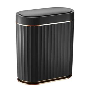 ELPHECO Black Bathroom Trash Can wi...