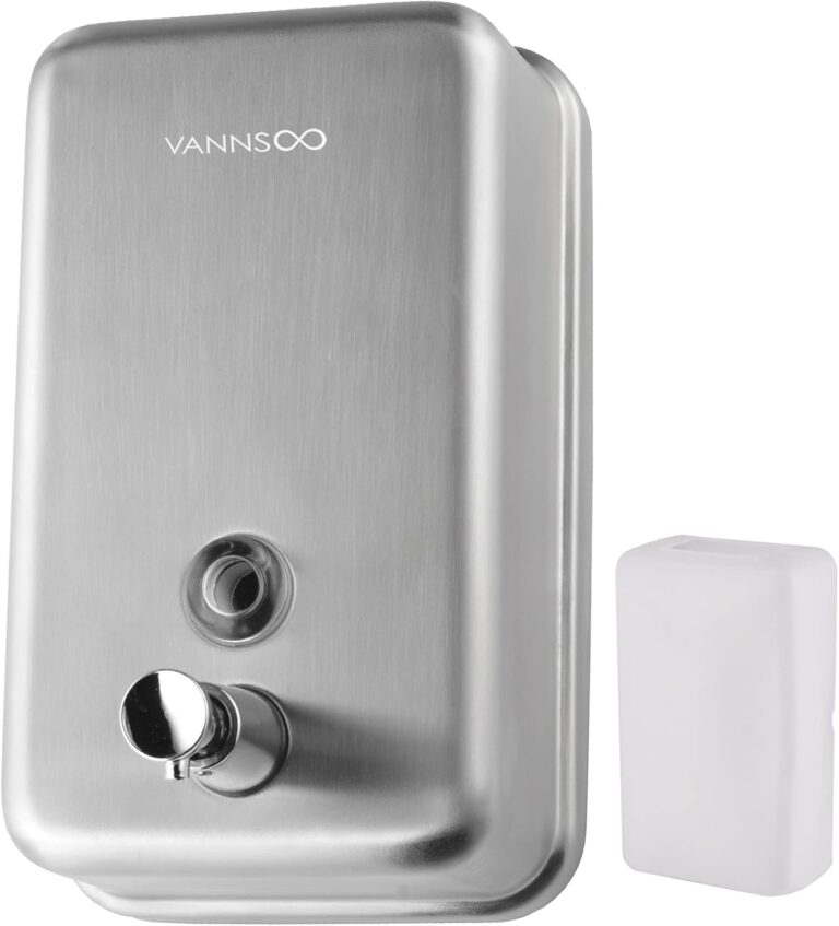 Commercial Soap Dispenser Wall Mount Stainless Steel, Vertical | Rust-Proof Lining and Anti-Leak Pump Liquid Hand 1100ml / 37oz.