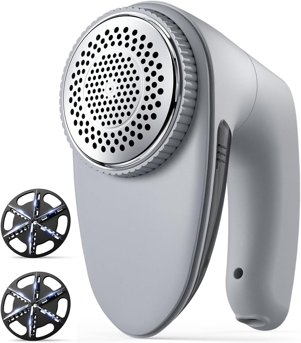 Bymore Fabric Shaver, Lint Shaver, Sweater Shaver for Clothes, Gray | Large 65mm head and six-leaf blades cover more area in fewer passes for fast, even care on sweaters, couches and furniture
