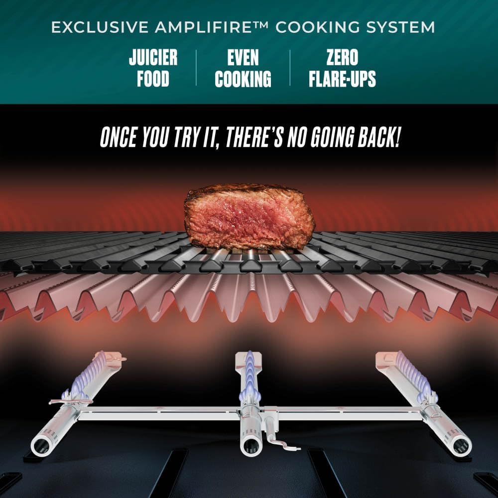 Charbroil Pro Series with Amplifire Infrared Technology 4-Burner Propane Gas Grill Cabinet with Side Burner, Black - 463281024 - Image 6