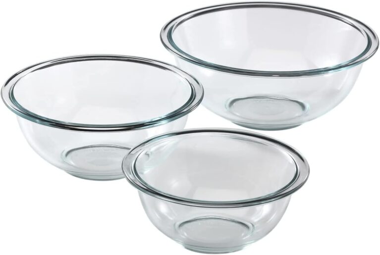 Pyrex Essentials (3-Piece) Glass Mixing Bowls Set for Prepping and Baking