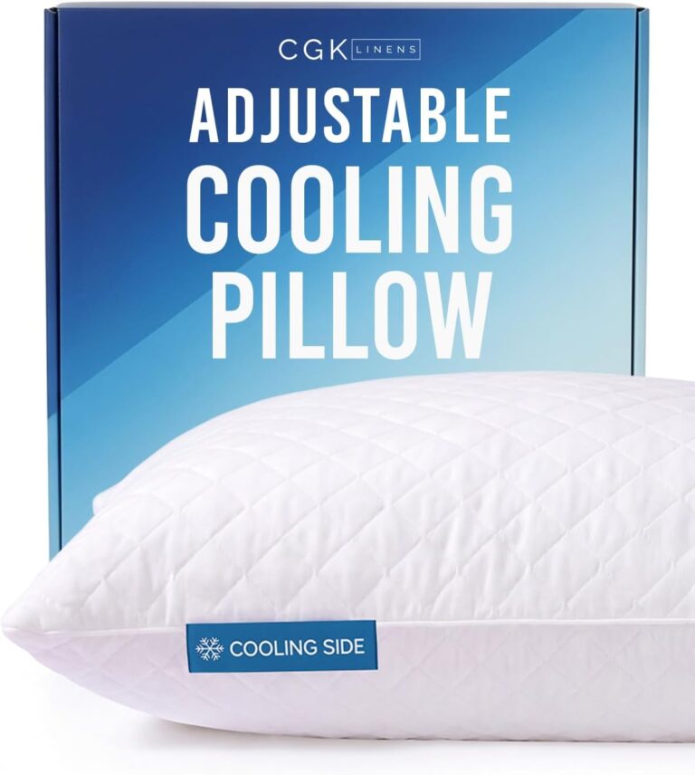 Adjustable Cooling Pillow Queen Size, Arrives Extra Full, Customizable Fill | Rayon Derived from Bamboo, Double-Sided Cooling Bed Pillow for Hot Sleepers, Adjustable Shredded Memory Foam, Soft or Firm