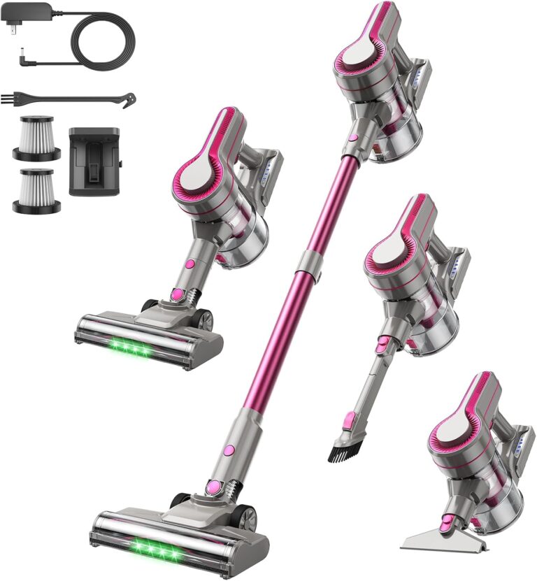 600W/50Kpa Cordless Vacuum Cleaners for Home, 50Mins Stick Vacuum with Self-Standing,Anti-Tangl,Lightweight Wireless Vacuum for Hardwood Floors Carpet Pet Hair Car