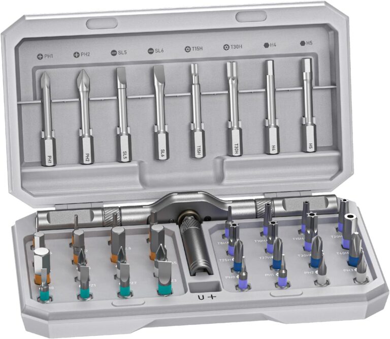 42 in Magnetic Ratchet Screwdriver Set, T Handle Ratchet Screwdriver Kit | for Electronics, Phone, Laptop, Watch, Eyeglasses – Portable Tool Set for Home & DIY