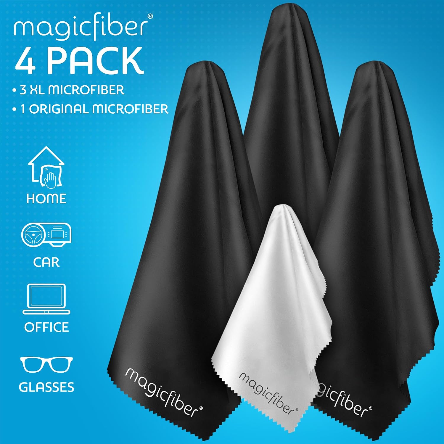 MagicFiber Extra Large Microfiber Cleaning Cloth for TV Screens & Monitors | Great for OLED, Computers, Laptops, Cars & Electronics, Eyeglass & Glasses Cleaner - Image 6
