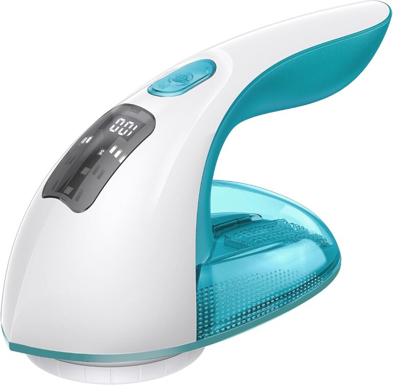 Ruidla Rechargeable Fabric Shaver and Lint Remover, 3-Speed Adjustable | Sweater Shaver with 6-Leaf Replaceable Stainless Steel Blades, 2.6Inch Large Mesh,Removable Bin for Clothes Fuzz, Lint(Green)