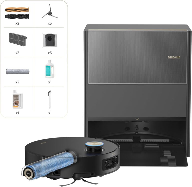 dreame Aqua10 Ultra Roller Complete Robot Vacuum and Mop, AquaRoll Mopping | 30,000Pa Suction, AI Camera & LIDAR Avoidance Tech, Heat-Washes & Dries, Extendable Roller Mop, Carpet Protection