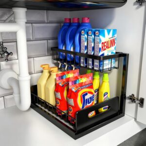 REALINN Under Sink Organizer, L-Sha...