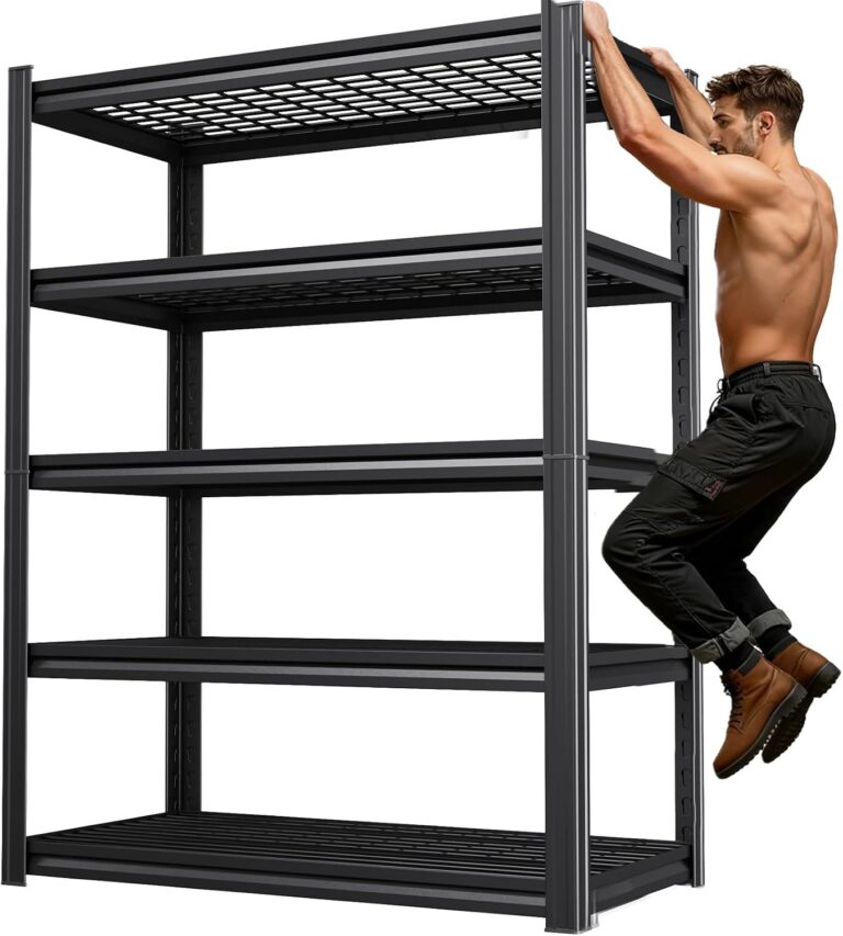 71''H Storage Shelves, Garage Shelving,Adjustable Heavy Duty Shelving Unit,5T Tall Garage Shelves，Metal Standing Shelf Units,Utility Rack For Kitchen Warehouse Industrial Basement 71*35*16