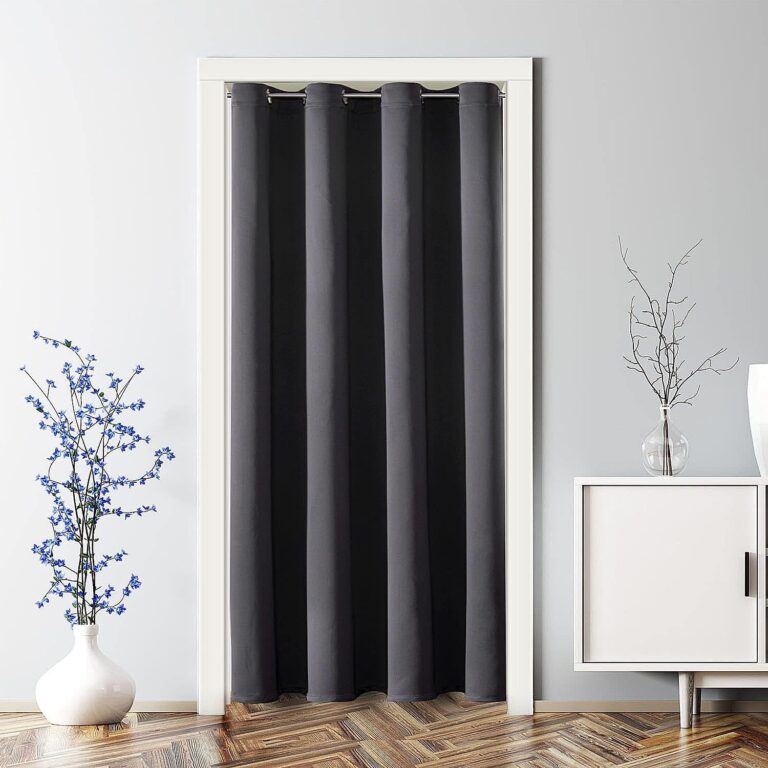 ChrisDowa Blackout Curtains Door Curtain for Doorway Privacy Closet Drapes | 34W x 80L, Dark Grey, for Bedroom/Living Room, Thermal Insulate Temporary Doorway Light Block Single Curtain Drapes, 1 Panel