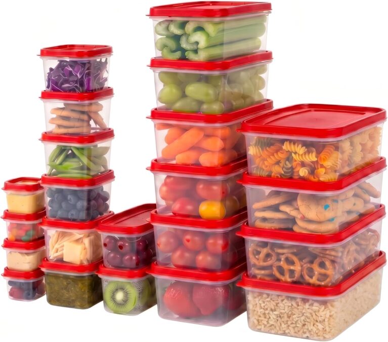 IRIS USA 44 PC Food Containers With Lids, 5 Sizes Combo, Microwave/Dishwasher Safe