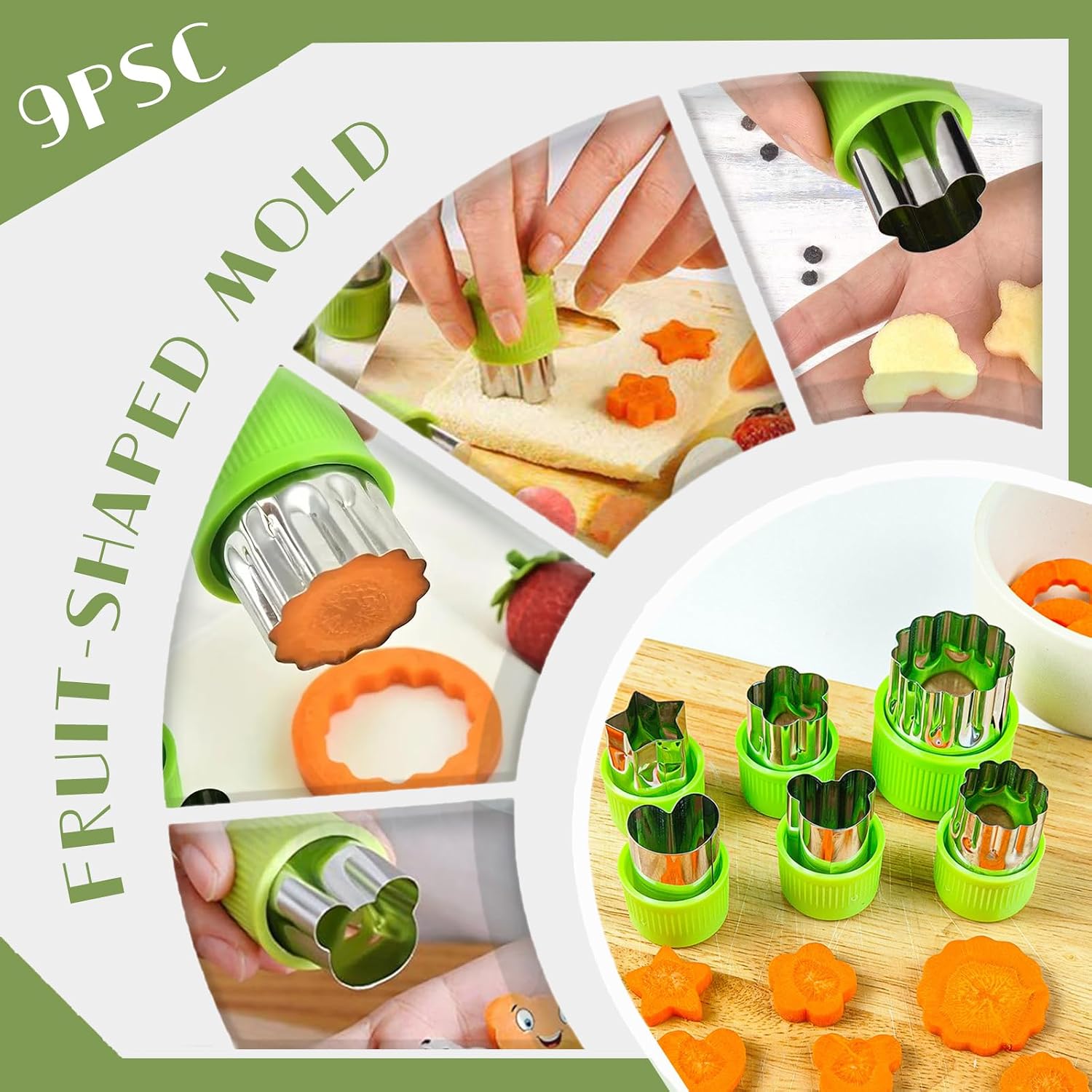 14Pcs Stainless Steel Fruits Vegetable Carving Tools Set | Melon Baller Scoop Set, Fruit Cutters Shapes, Cantaloupe Cutter Slicer Tool Piranha Spiral Cutter and V-Tool for Sculpting - Image 5