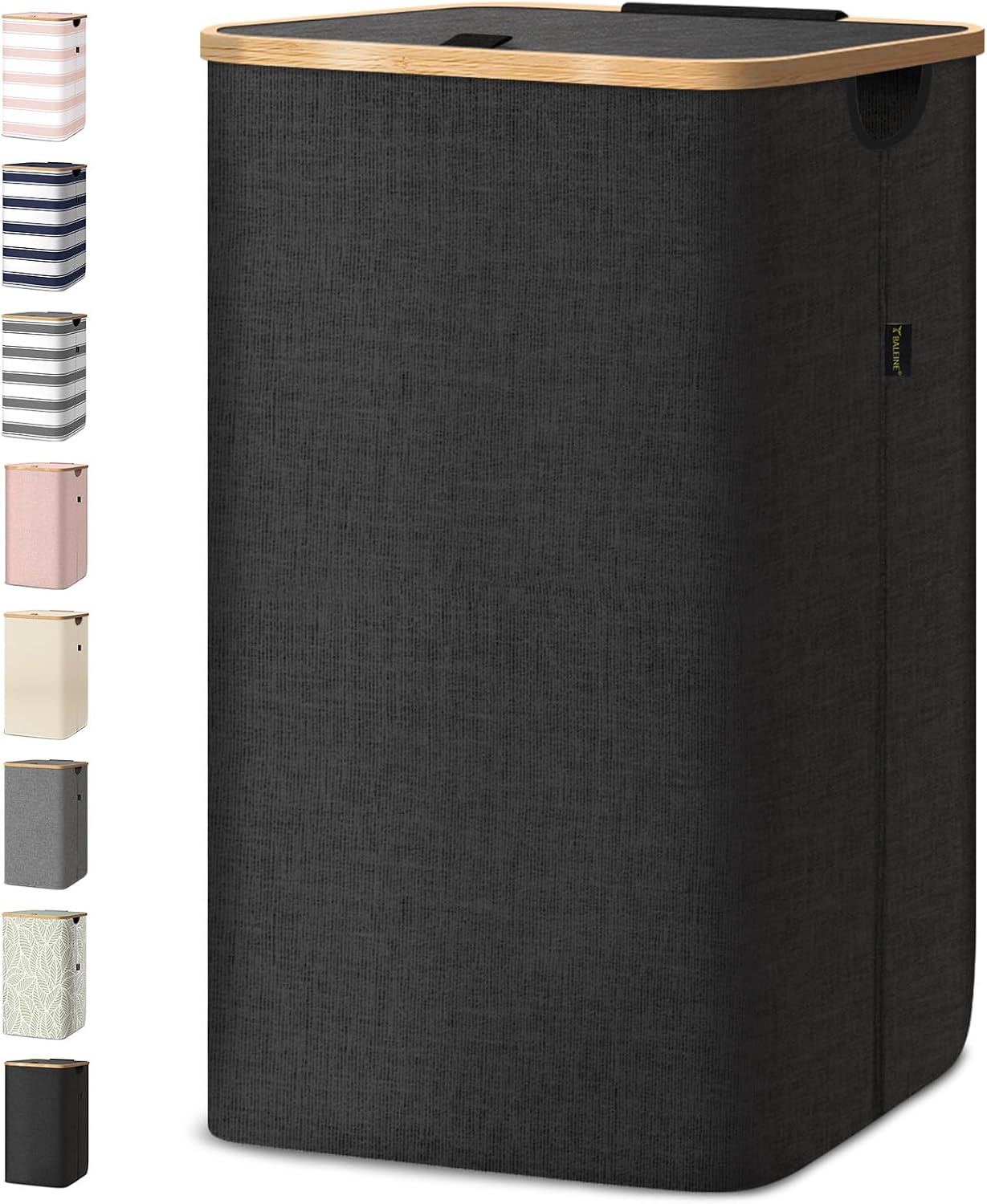 BALEINE 100L Laundry Hamper with Lid, Large Laundry Basket Bin | Large Capacity, Easy-Access Lid, Shape-Retaining Structure, Pull Handles, Ideal for Bedroom, Dorm, Laundry Room