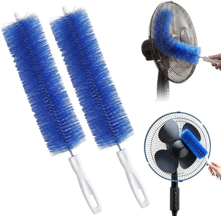 Bendable Microfiber Head, 2026 New Plastic Fan Cleaner Brush, Fan Cleaning Brush Microfiber Head Dusting Brush for Electric Fans Air Conditioning Blades Air Vents Curtains Cars Home (Blue, 2Pcs)