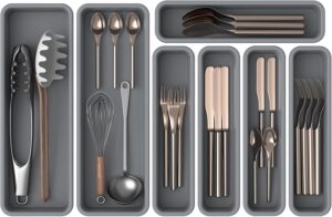 7 Pack Silicone Silverware Drawer O...