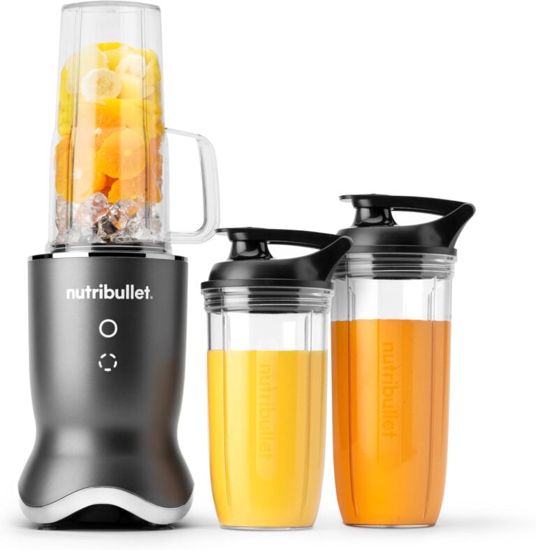 nutribullet® Ultra Personal Blender, 1200W, for Smoothies Shakes & Protein - Quietest Single-Serve Blender with Titanium Coated Blades, 3 BPA-Free Cups (32oz + 24oz), To-Go Lids, Dishwasher Safe, Gray