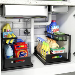 REALINN Under Sink Organizer, L-Sha...