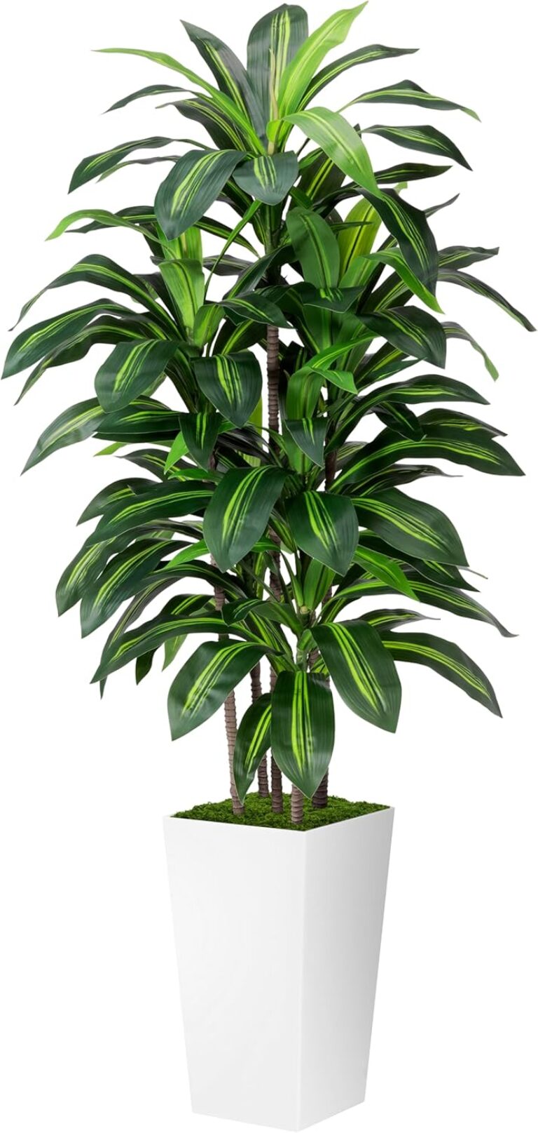 ASTIDY Artificial Plant 5FT Dracaena Fake Tree with White Tall Planter | Faux Yucca Floor Plant in Pot, Artificial Trees for Home Office Living Room Decor Indoor