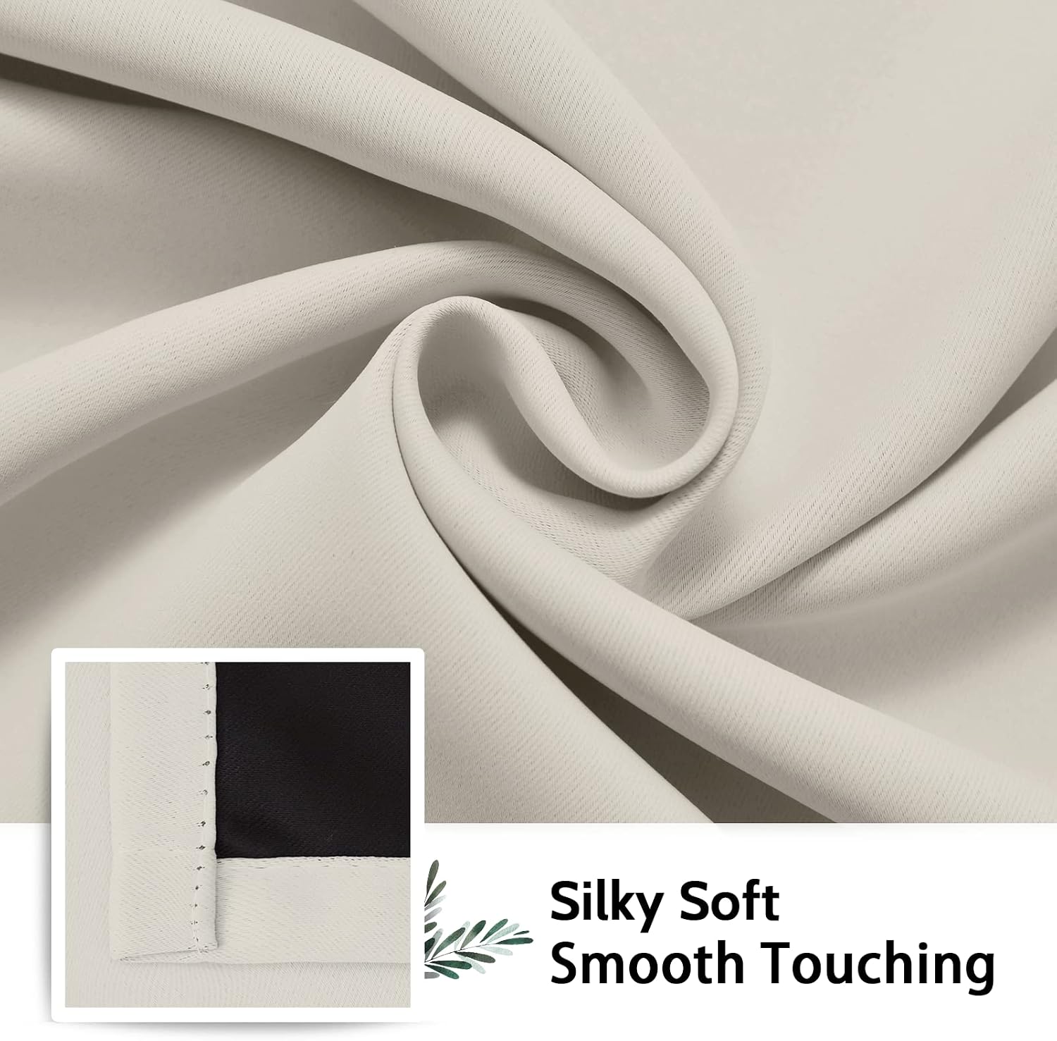 SimpleHome Cream 100% Blackout Curtains Room Darkening Living Room 84 Inch | Curtains for Bedroom,Thermal Insulated Grommet Window Drapes,Curtains for Living Room with Black Back,52 x 84 Inch,2 Panels - Image 7