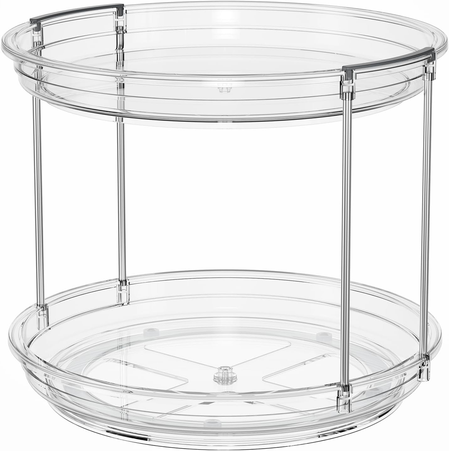 LAMU 2 Tier Lazy Susan Turntable Organizer 9.25'' Rotating Spice Rack Organization for Cabinet, Kitchen, Pantry, Countertop, Bathroom, Vanity, Medicine Cabinet Organizer, Clear - Image 9