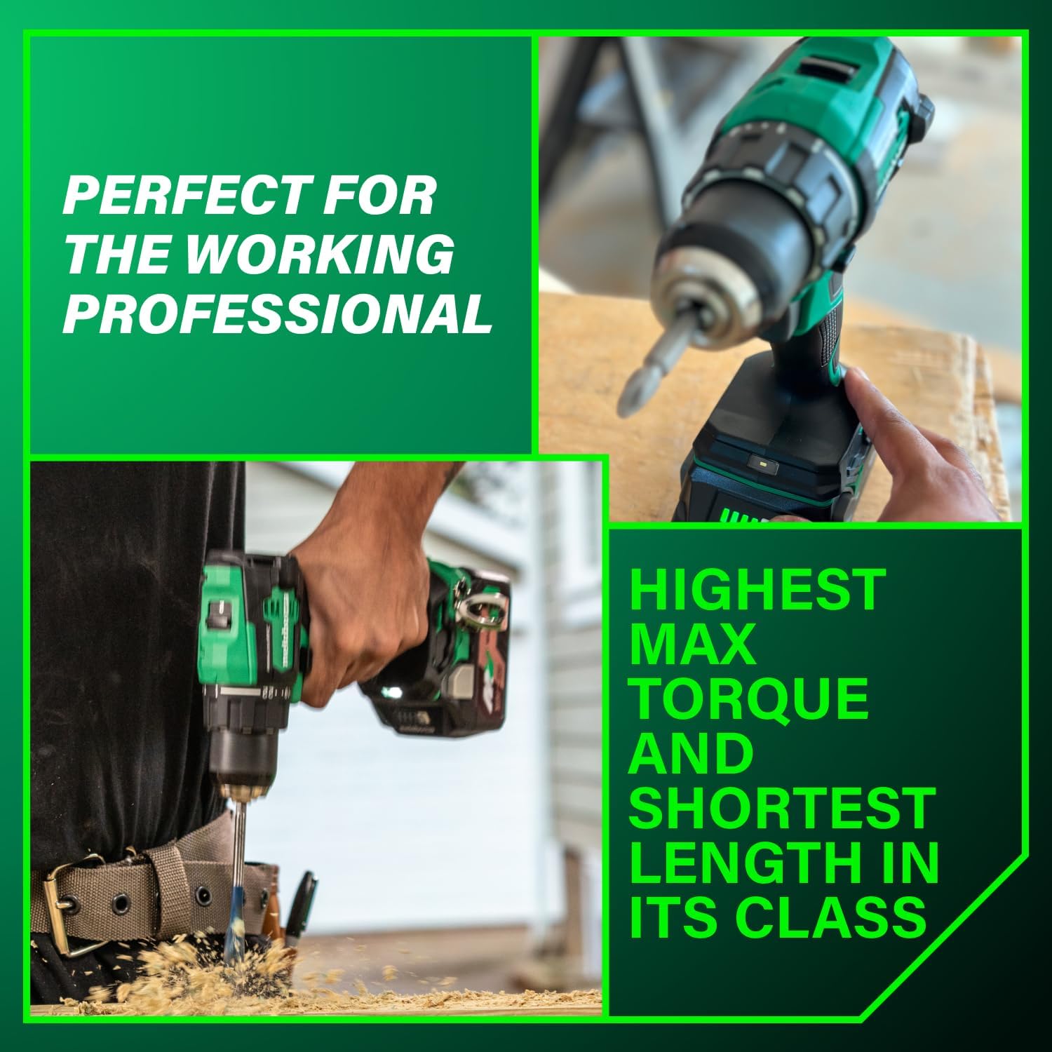 Metabo HPT 18V MultiVolt 1/2" Cordless Brushless Driver Drill Kit, High Power Drill Set with Bag, 2 Lithium-Ion Metabo Batteries and Charger, Compact Lightweight Power Driver, DS18DEX - Image 4