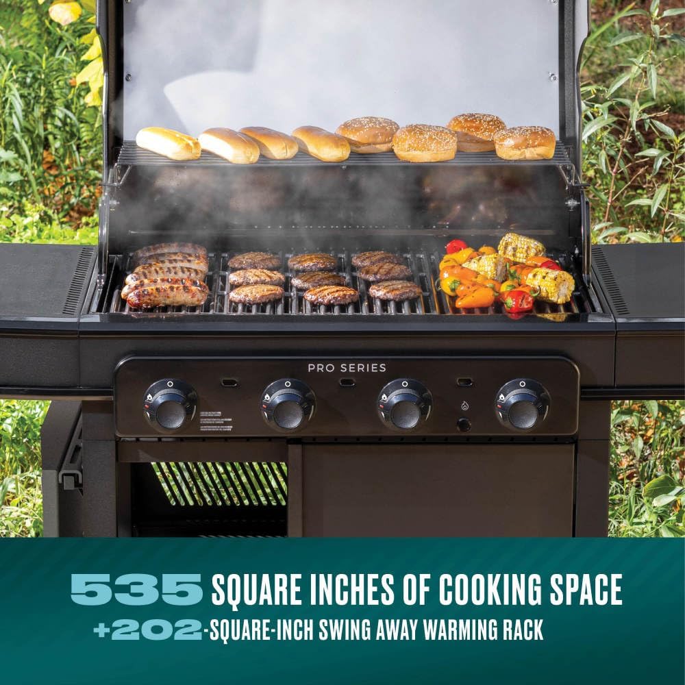 Charbroil Pro Series with Amplifire Infrared Technology 4-Burner Propane Gas Grill Cabinet with Side Burner, Black - 463281024 - Image 5