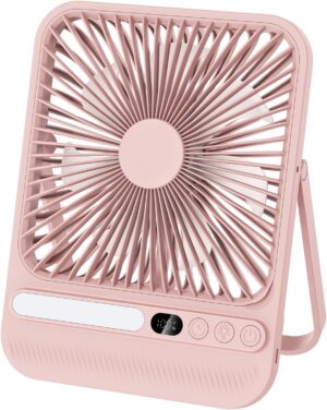 8000mAh Pink Portable Travel Fan wi...