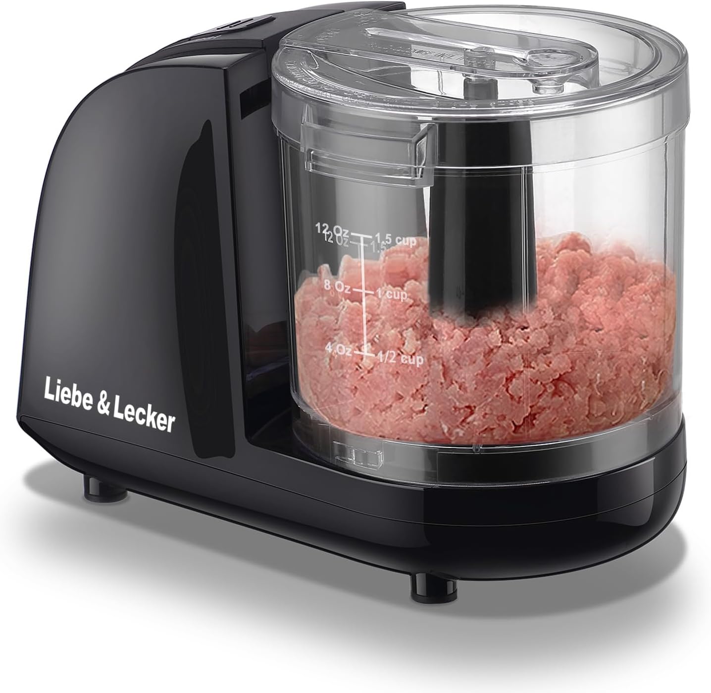 Liebe&Lecker Mini Food Processor 1.5 Cup Electric Food Chopper | Vegetable Chopper For Onions Garlic Meat Food, Chopper Container For Dicing, Mincing & Puree, Dishwasher Safe Compact Size