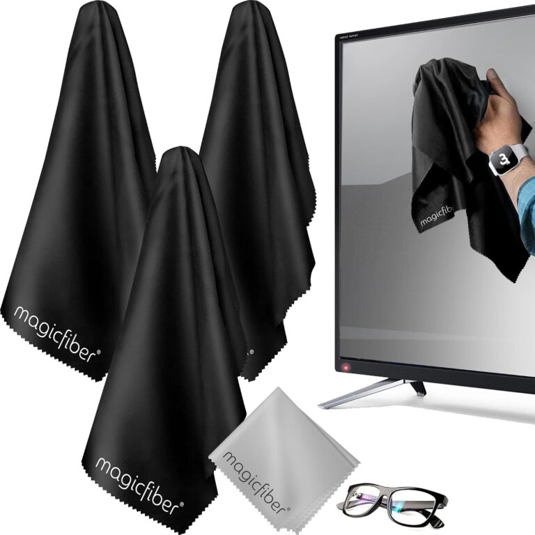 MagicFiber Extra Large Microfiber Cleaning Cloth for TV Screens & Monitors | Great for OLED, Computers, Laptops, Cars & Electronics, Eyeglass & Glasses Cleaner