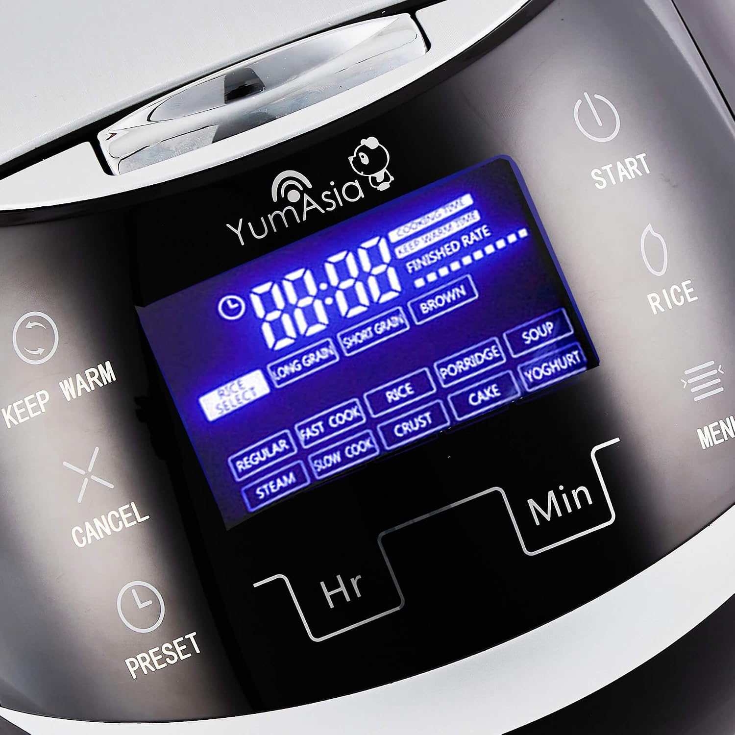Yum Asia Sakura Rice Cooker with Ceramic Bowl and Advanced Fuzzy Logic (8 Cup, 1.5 Litre) 6 Rice Cook Functions, 6 Multicook Functions, Motouch LED Display, 120V Power (Black and Silver) - Image 13